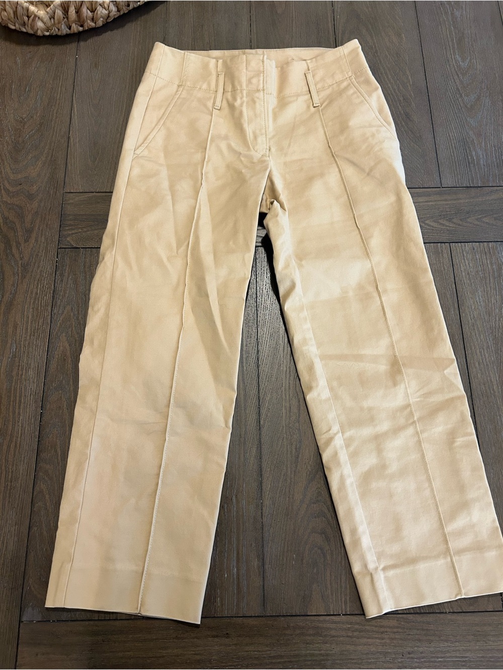 Maeve Tan Straight-Leg Chinos